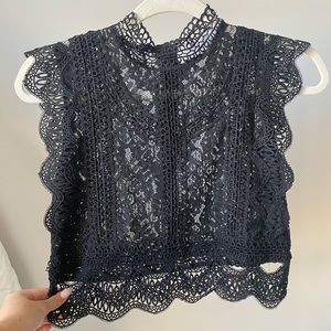 Eyelet Crochet Crop Top
